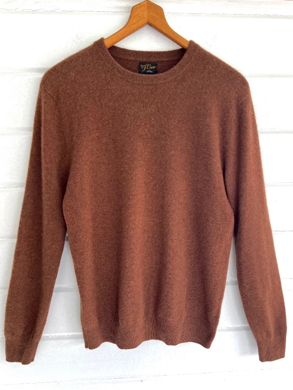 J. CREW 100% Cashmere Crew neck Sweater in Chestnut - M